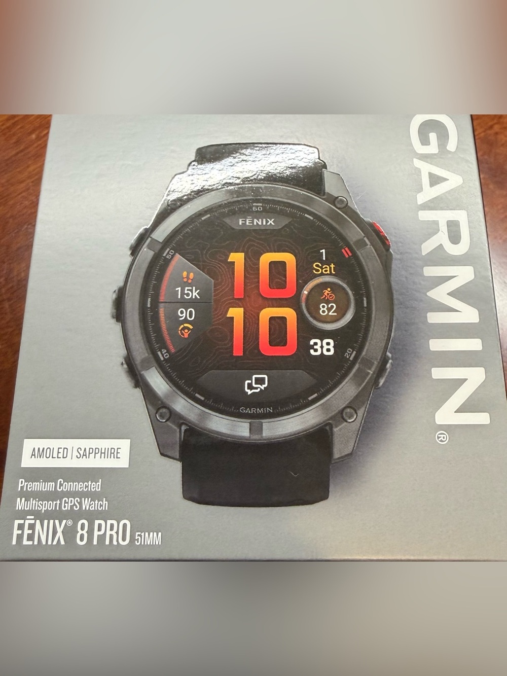 garmin Fenix 8 Pro Smartwatch - Black with Orange Display Accents